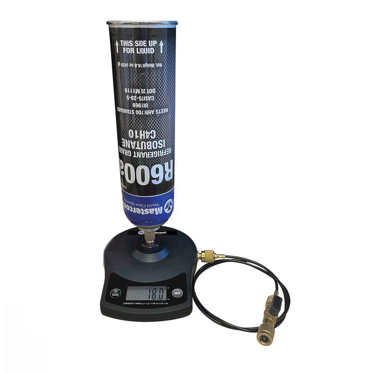 98202-A-600 - Mastercool High Precision Charging Scale, with Custom Molded Case & Can of R600a Refrigerant